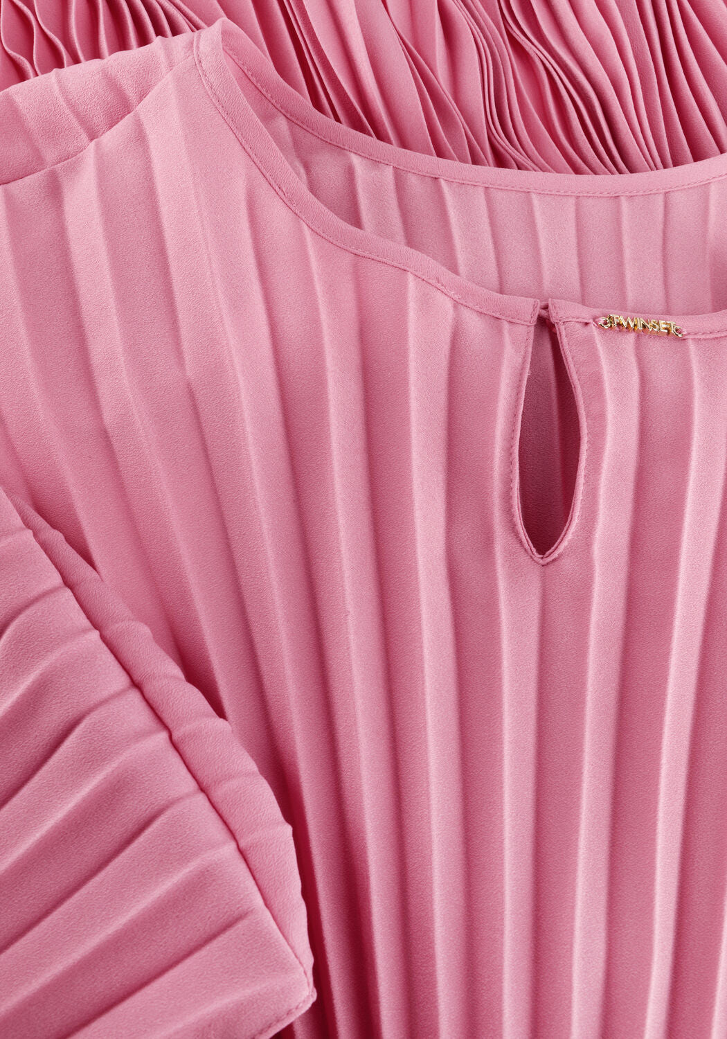 Pink Baby Rosalie pleated cape-sleeve maxi dress in vibrant pink, featuring flowing fabric and elegant design.