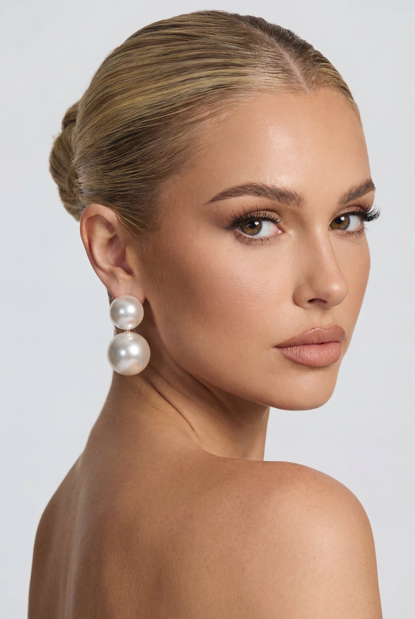 Luna Double Pearl Drop Earrings