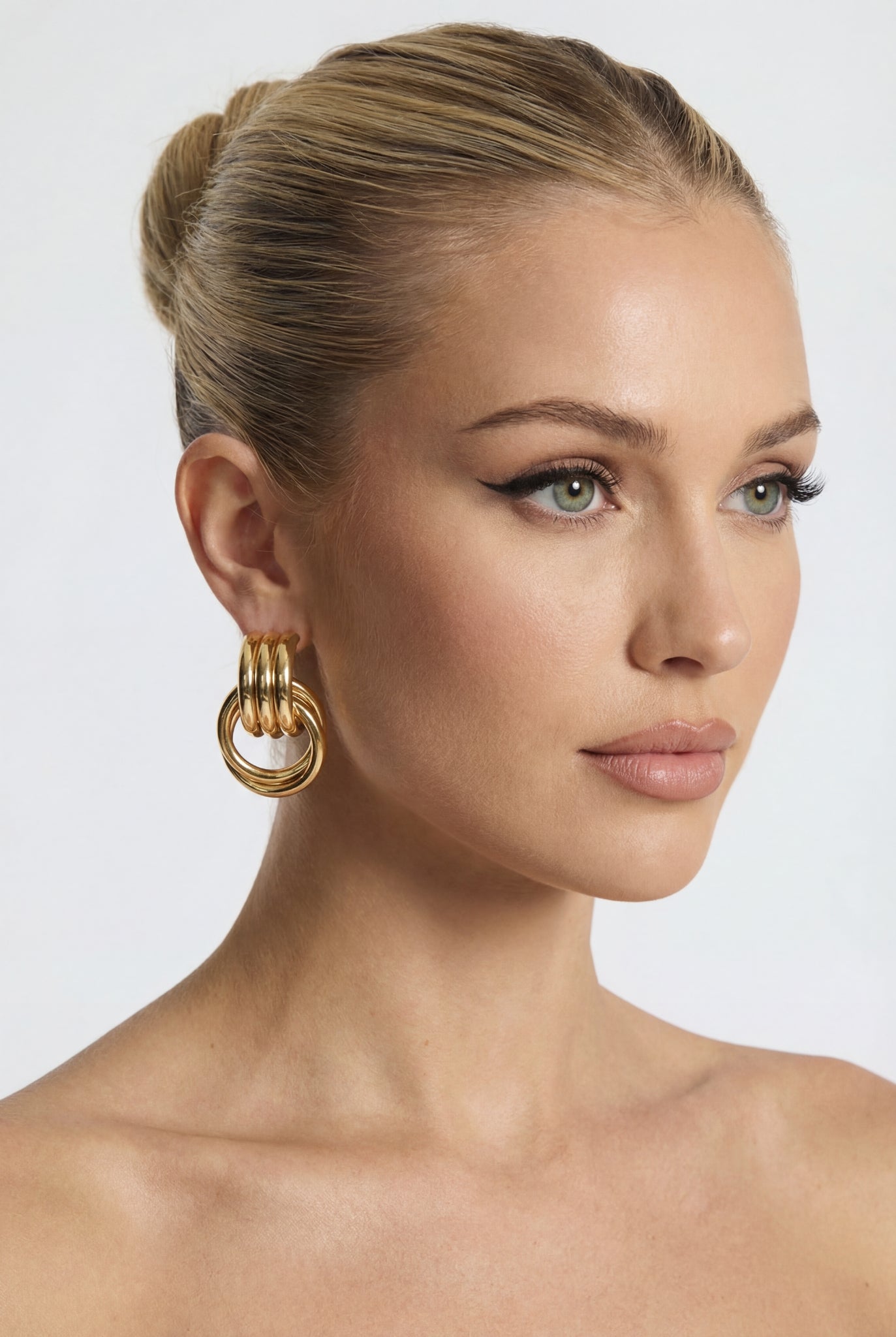 Seraphine Triple Ring Earrings Gold
