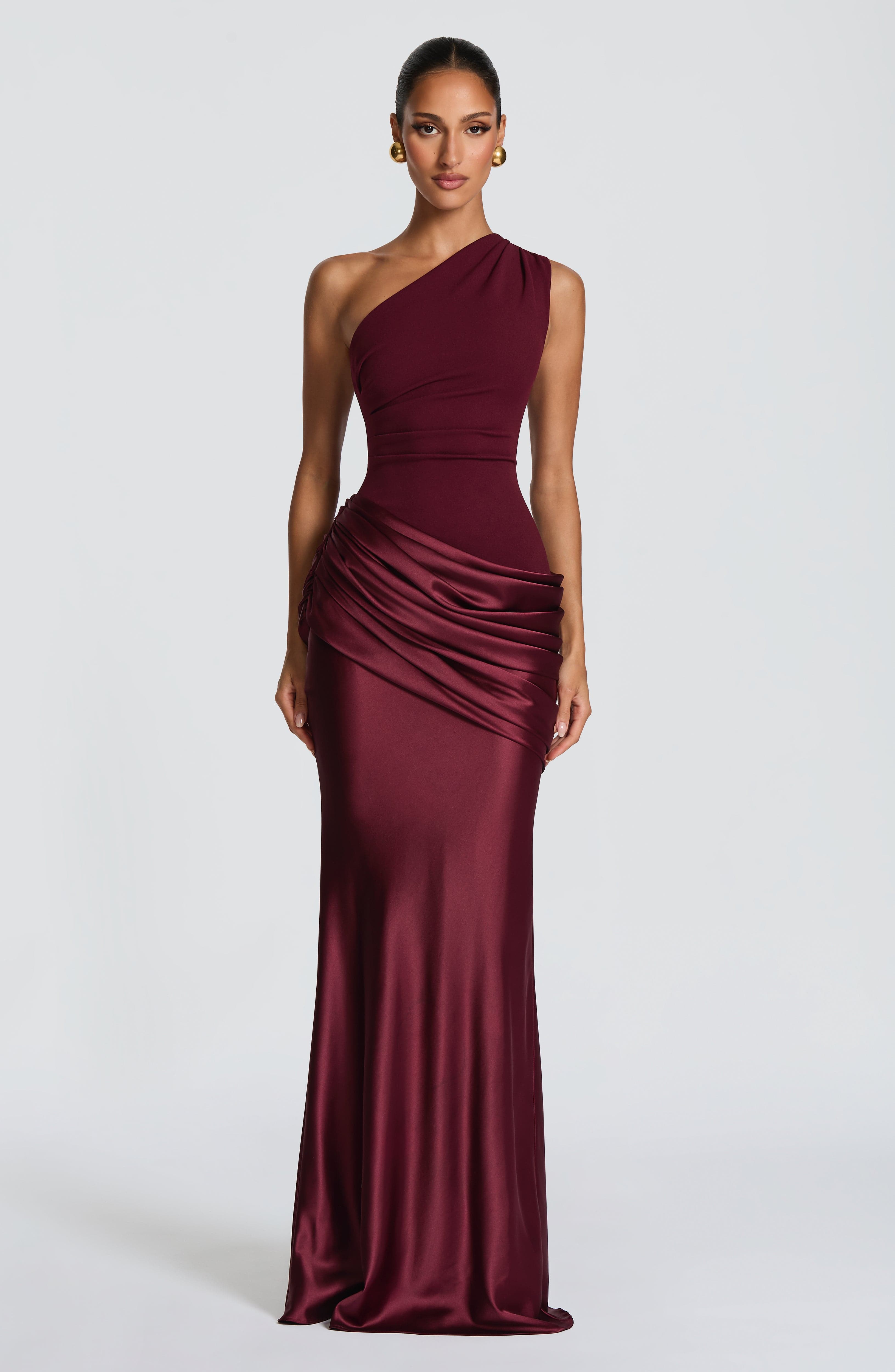 Pink Baby Sadona Maxi Dress in Cherry Lacquer, flowing fabric, sleeveless design, perfect for summer or special occasions.