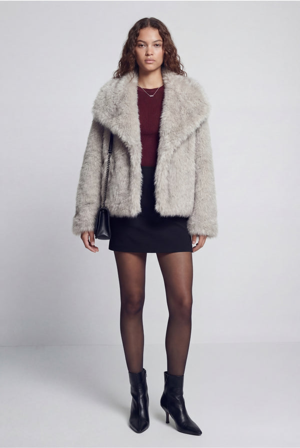 Cervinia Faux Fur Jacket Grey