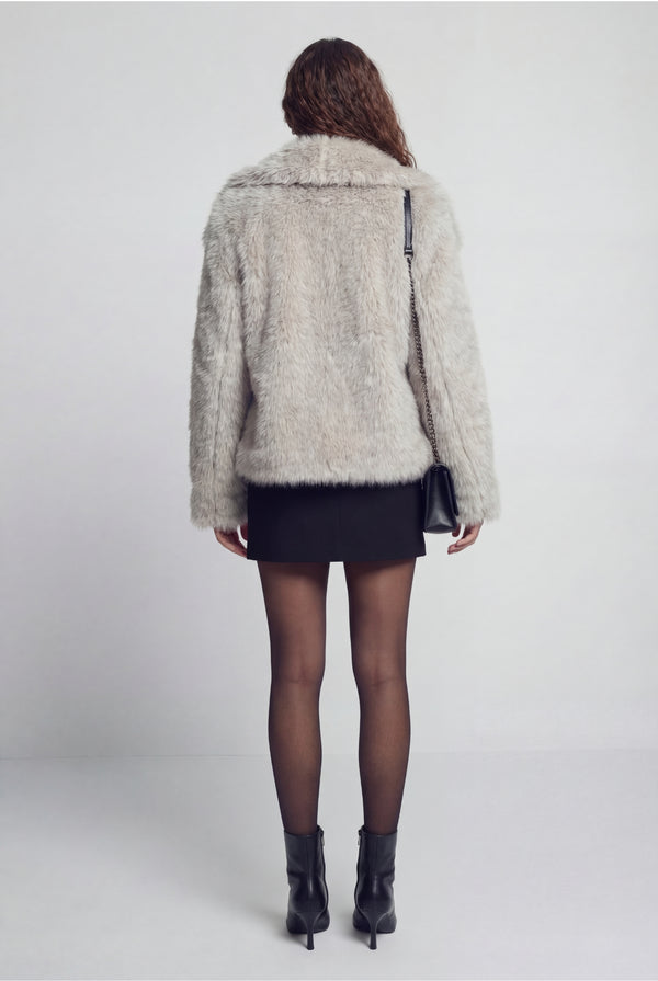 Cervinia Faux Fur Jacket Grey