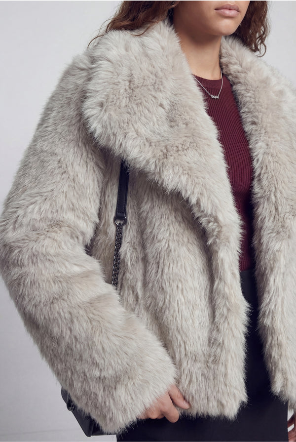 Cervinia Faux Fur Jacket Grey