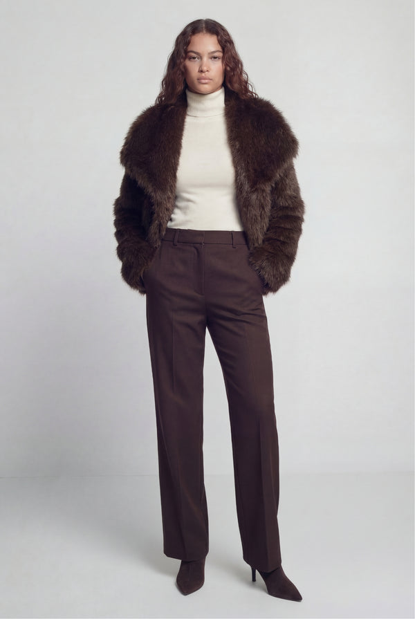 Cervinia Faux Fur Jacket Brown