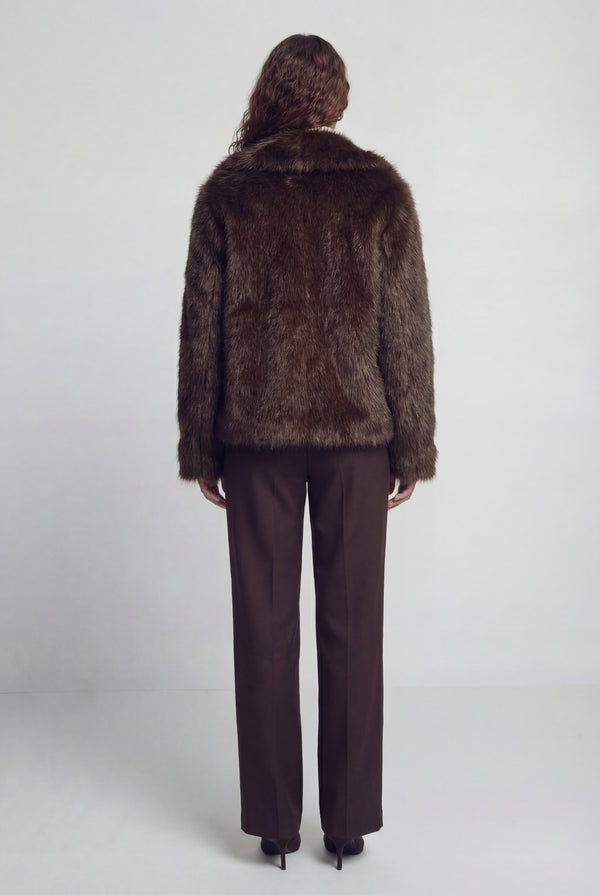 Cervinia Faux Fur Jacket Brown