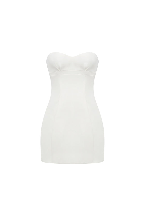 Capri Strapless Mini Dress White
