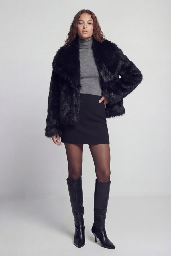 Cervinia Faux Fur Jacket Black
