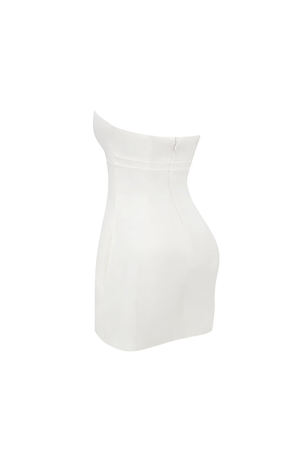 Capri Strapless Mini Dress White