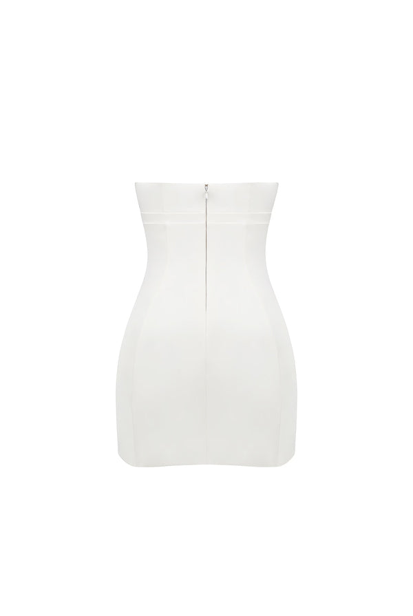 Capri Strapless Mini Dress White