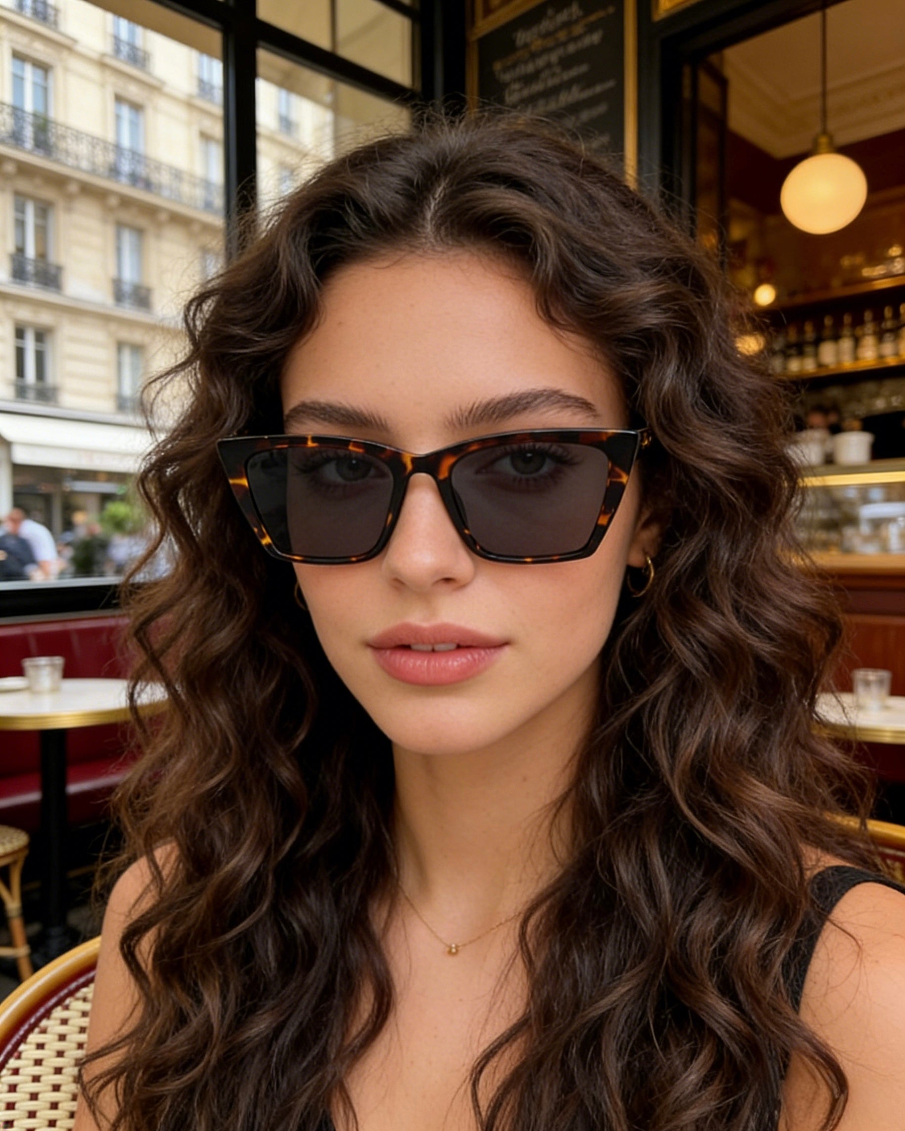 Pink Baby Levi sunglasses with black frames and tinted lenses, stylish eyewear for a trendy look.