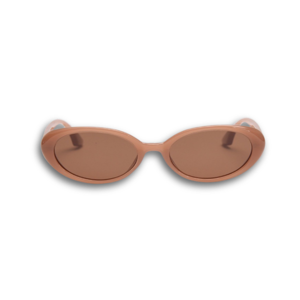 Pink Baby The Kyra cinnamon sunglasses with round frames and tinted lenses, stylish eyewear for a fashionable look.