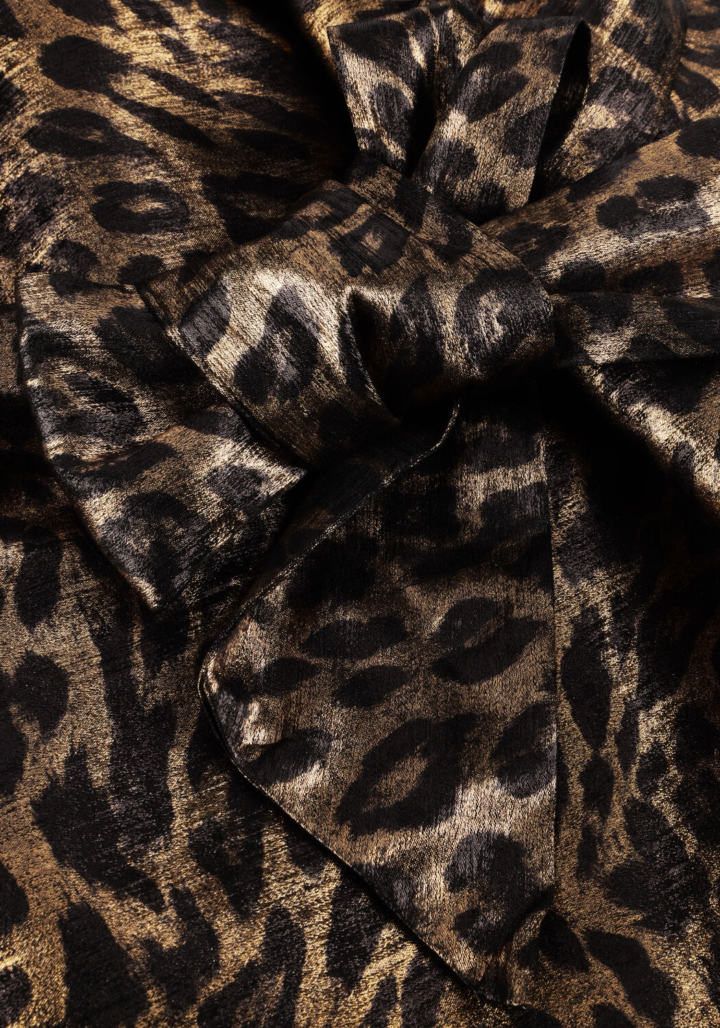 Pink Baby Leona Luxe Leopard Wrap Mini Dress in gold brown, featuring a stylish leopard print and wrap design.