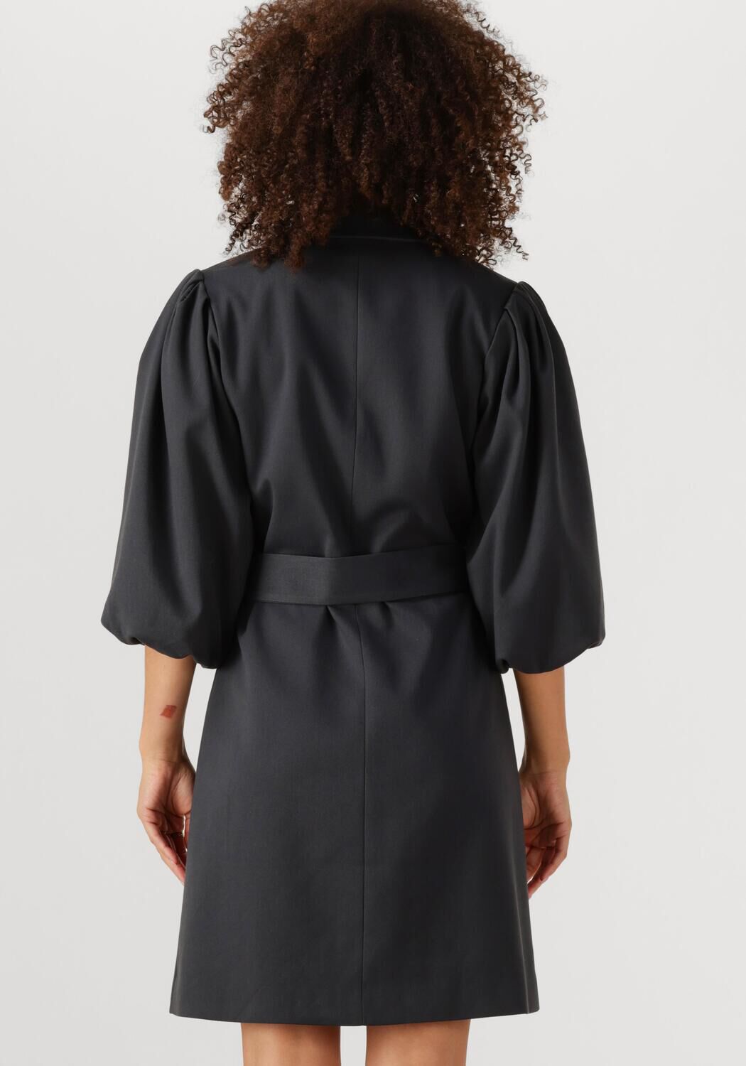 Pink Baby Cammy belted blazer mini dress in black, featuring a tailored fit and stylish lapel collar, perfect for chic occasions.
