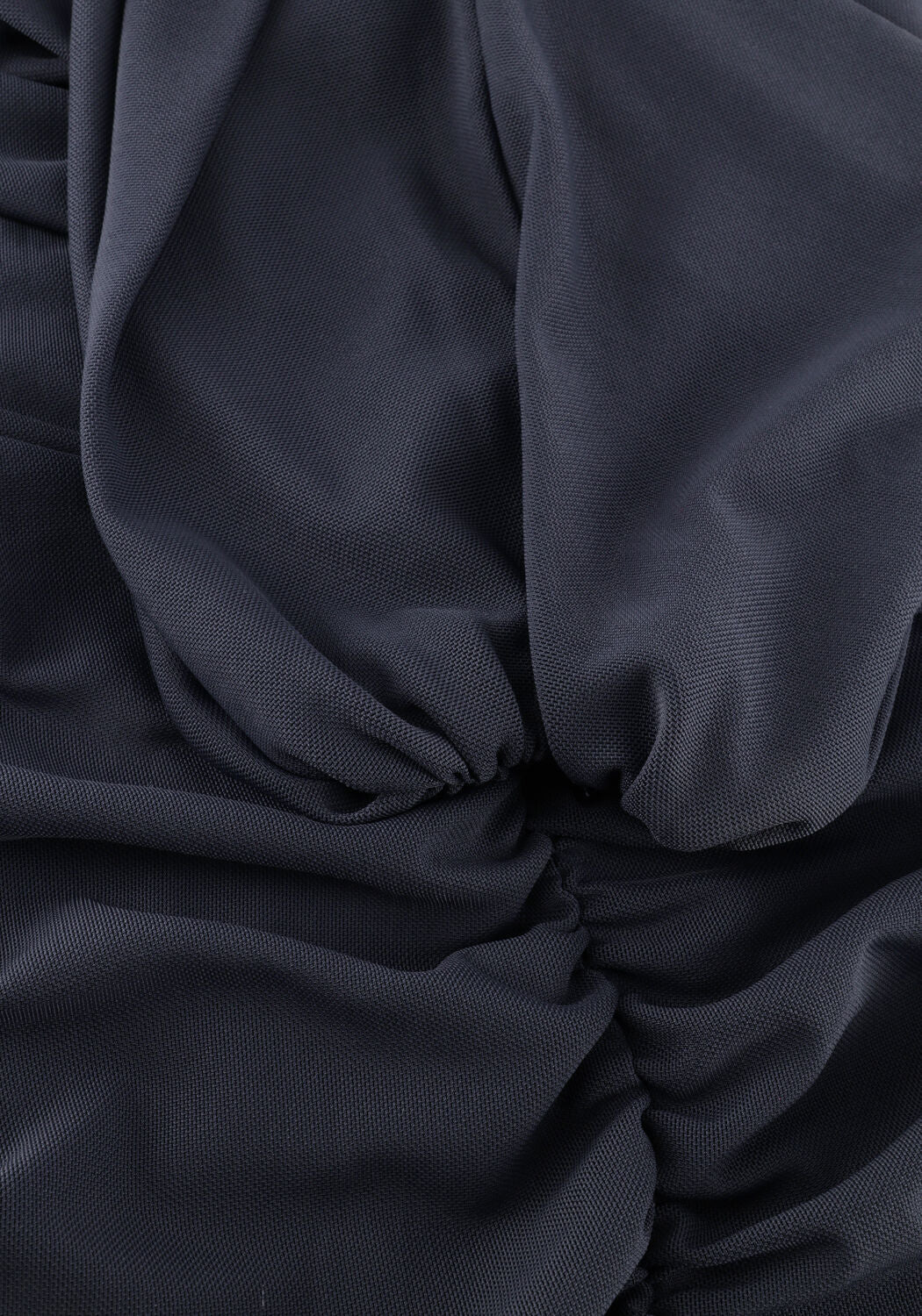 Pink Baby Sarina Draped One-Shoulder Midi Dress in slate blue, featuring elegant draping and a stylish one-shoulder design.