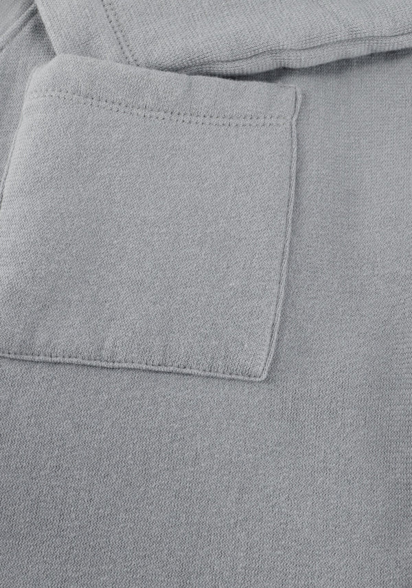 Pink Baby Sammie relaxed V-neck midi dress in mist grey, showing the soft fabric and stylish V-neck design.