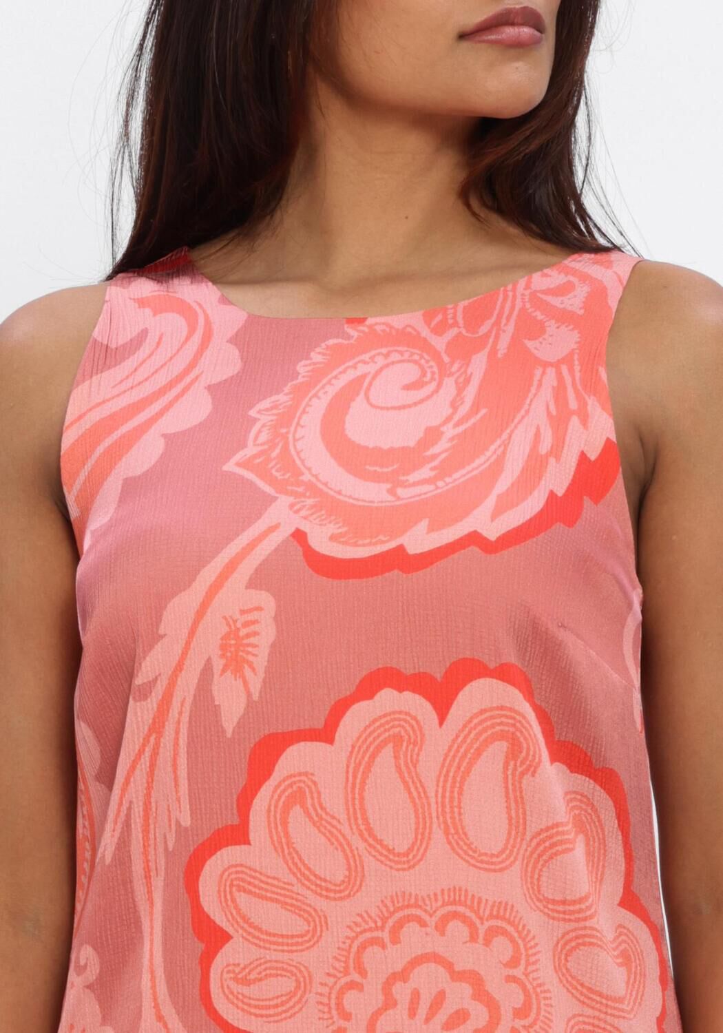 Pink Baby Rosalind floral print maxi dress in coral pink with a flowing silhouette and vibrant floral pattern.