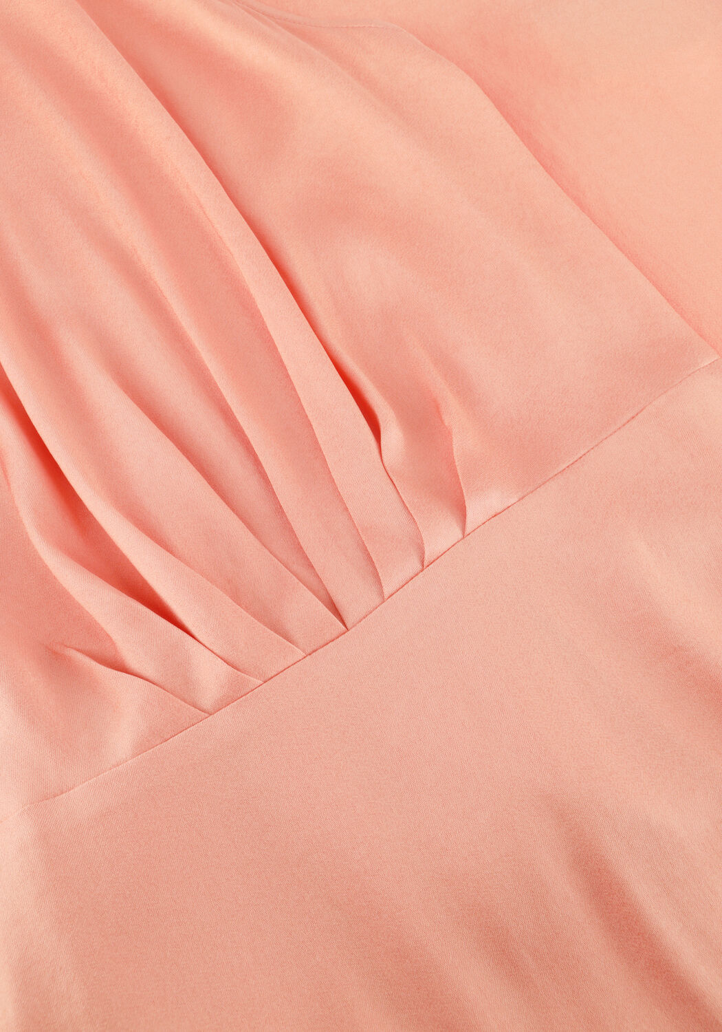 Pink Baby Sera draped high-neck peach maxi dress displayed on a model with flowing fabric and elegant design.