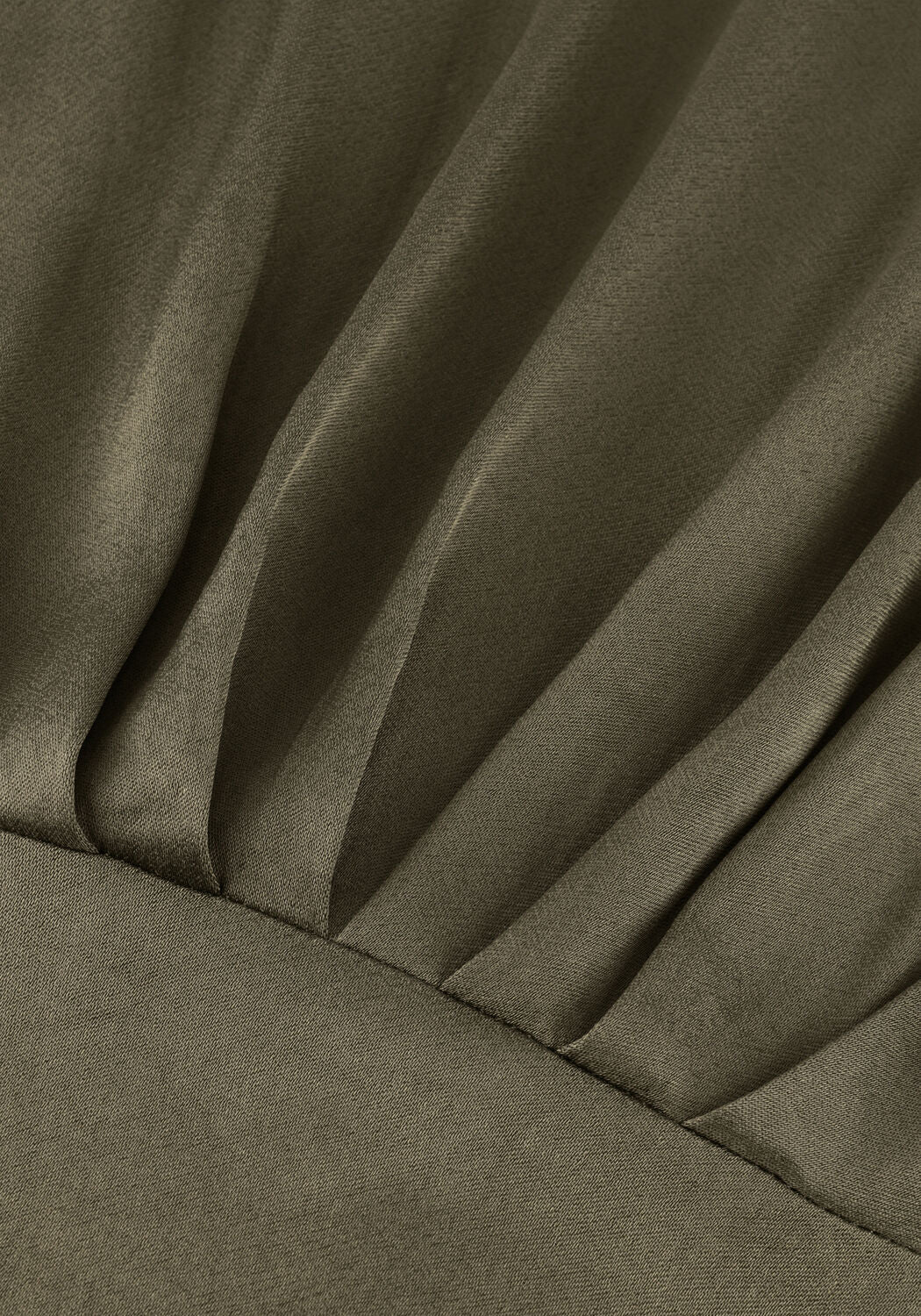 Olive green Selene high-neck sleeveless midi dress by Pink Baby, featuring a fitted bodice and flowing skirt.