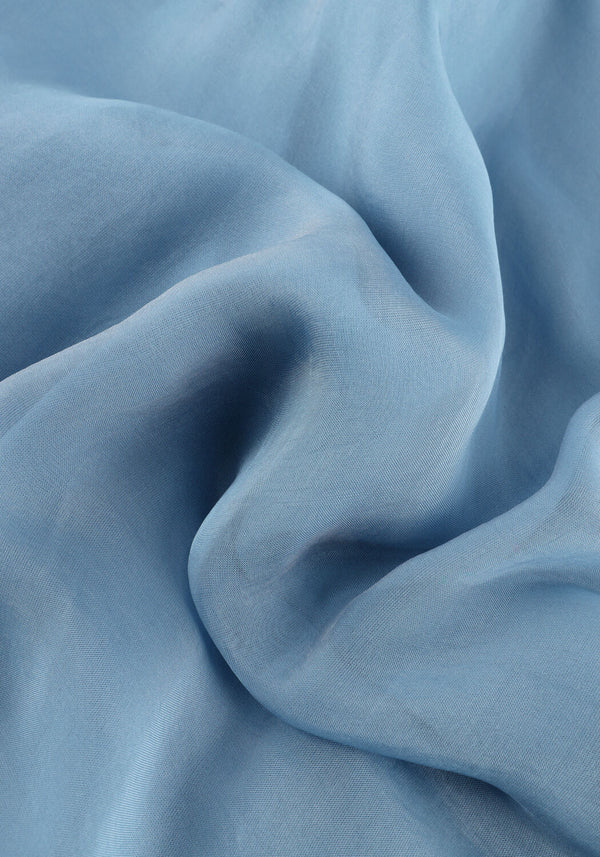 Pink Baby Arielle cut-out wrap maxi dress in dusty blue, featuring a flowing design and elegant wrap style.