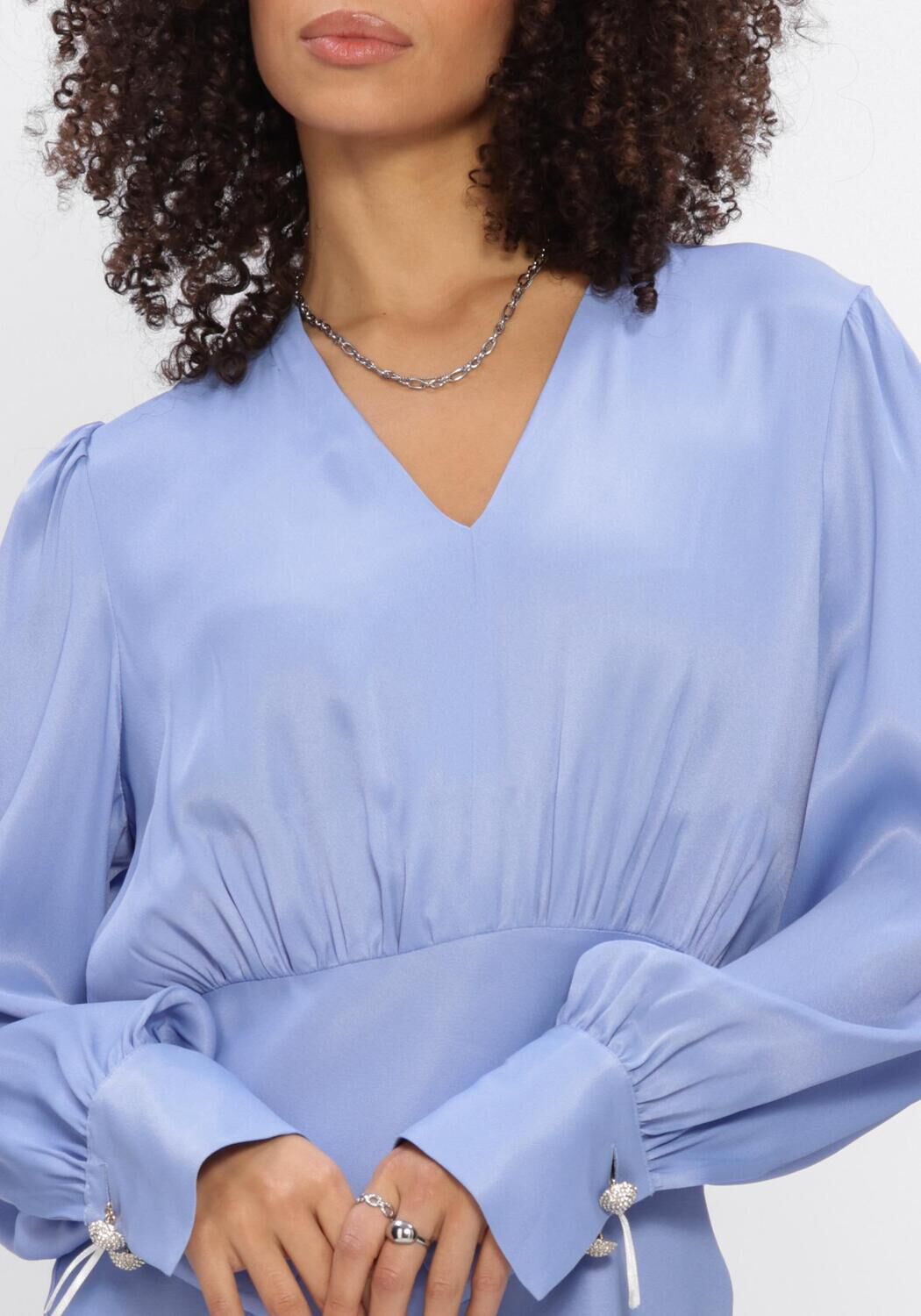 Pink Baby Ariela gathered waist maxi dress in powder blue, flowing fabric and elegant design for stylish summer wear.