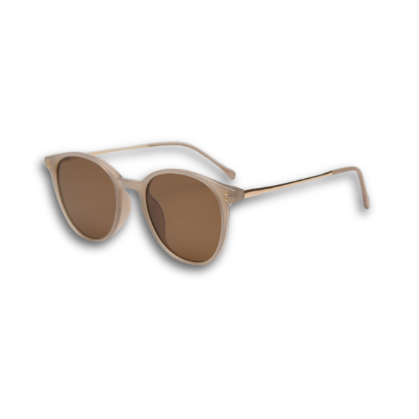 Pink Baby The Avent beige sunglasses with round frames and tinted lenses, stylish eyewear for children.