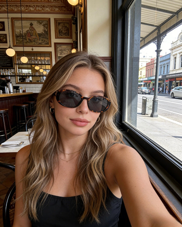 Pink Baby The Miller sunglasses with round frames and tinted lenses, stylish eyewear for a trendy look.