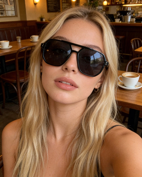 Pink Baby The Blake sunglasses with round pink frames and tinted lenses, stylish eyewear for a trendy look.