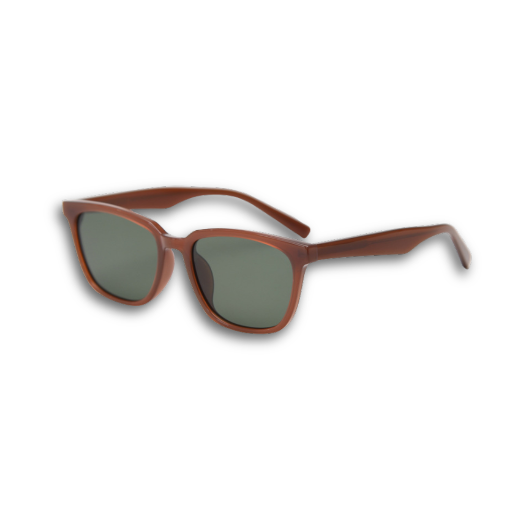 Pink Baby The Colton caramel sunglasses with rounded frames and dark tinted lenses, stylish eyewear for casual wear.