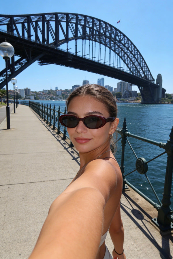 Pink Baby The Kiara hawthorn sunglasses with round lenses and pink frames, stylish eyewear for a trendy look.