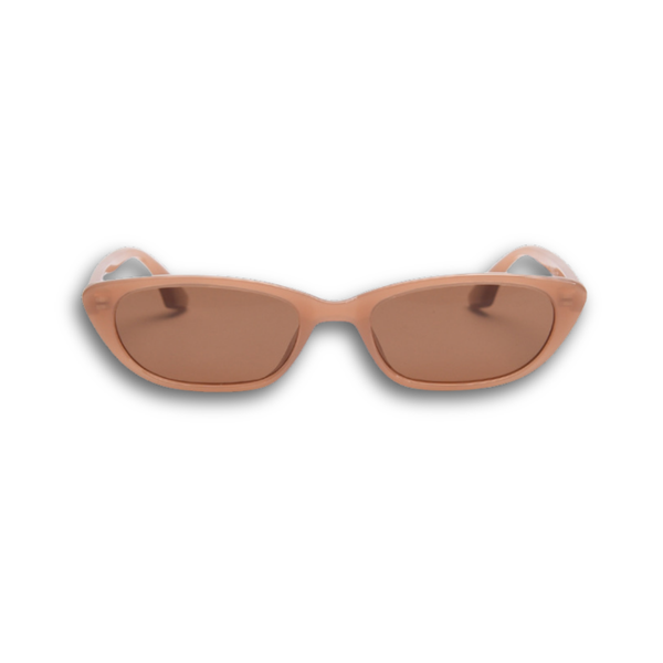 Pink Baby The Indie cinnamon sunglasses with round brown frames and tinted lenses for stylish sun protection.