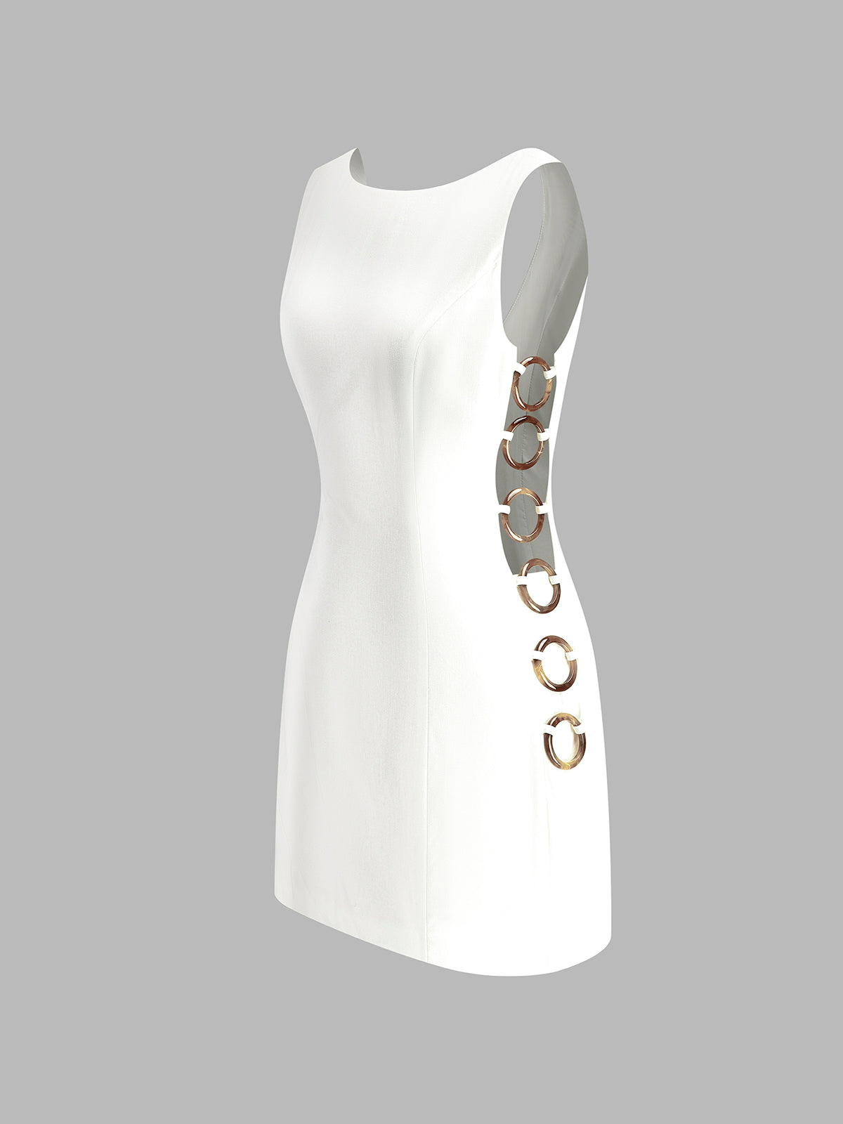 Pink Baby O-Ring Cutout Sleeveless Dress featuring a stylish cutout design and sleeveless style, perfect for summer wear.