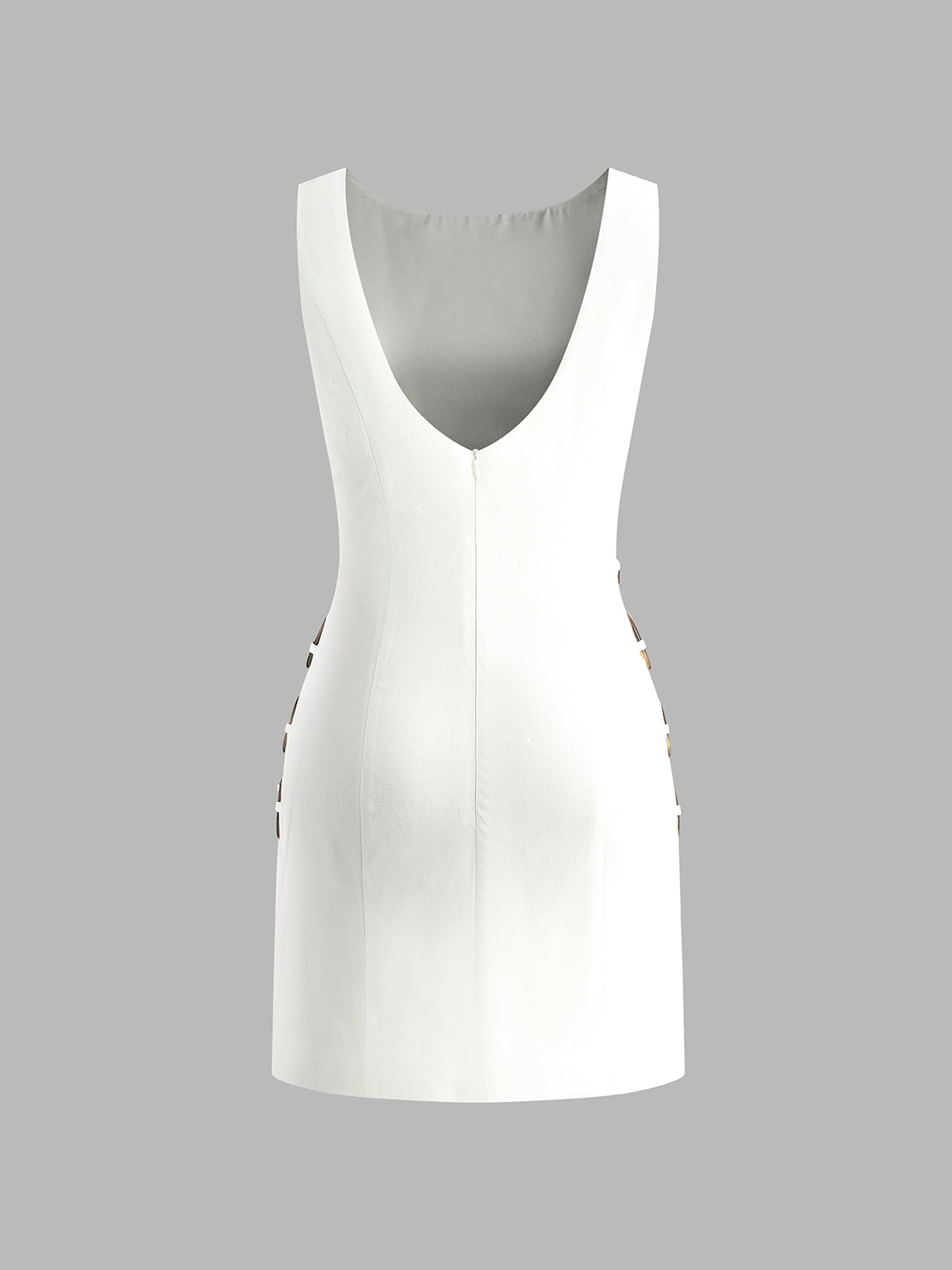 Pink Baby O-Ring Cutout Sleeveless Dress showing a stylish pink dress with cutout details and sleeveless design on a hanger.