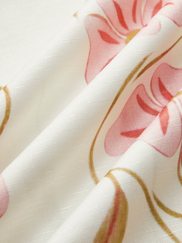 Pink Baby romantic print sleeveless short dress with a fitted bodice and flowy skirt, perfect for casual summer wear.