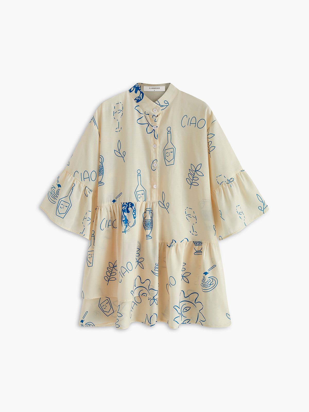 Pink Baby oversized sun print short dress featuring a relaxed fit, vibrant sun pattern, perfect for casual summer wear.
