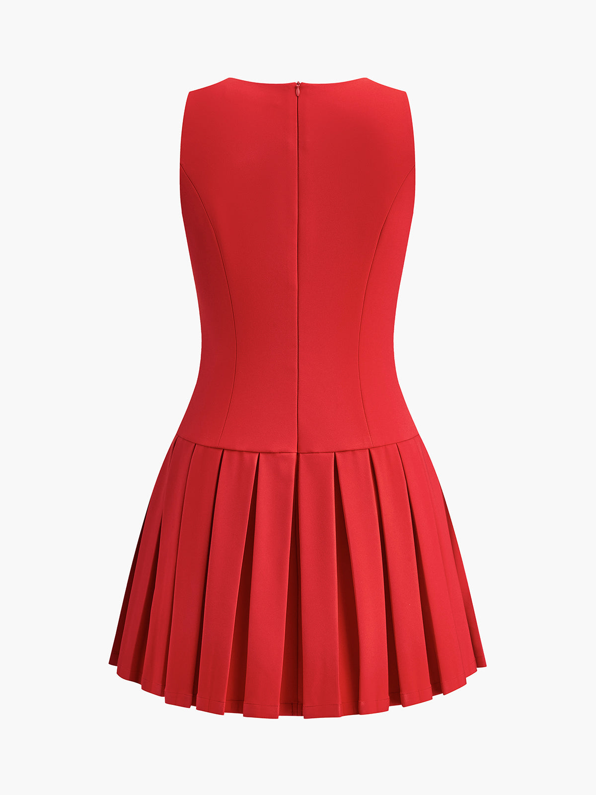 Pink Baby metal-button pleated tank dress with sleeveless design and flowing fabric, perfect for casual or summer wear.