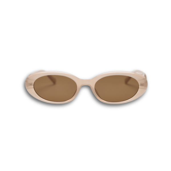 Pink Baby The Kiara cinnamon sunglasses with round frames and tinted lenses, stylish eyewear for a bold look.