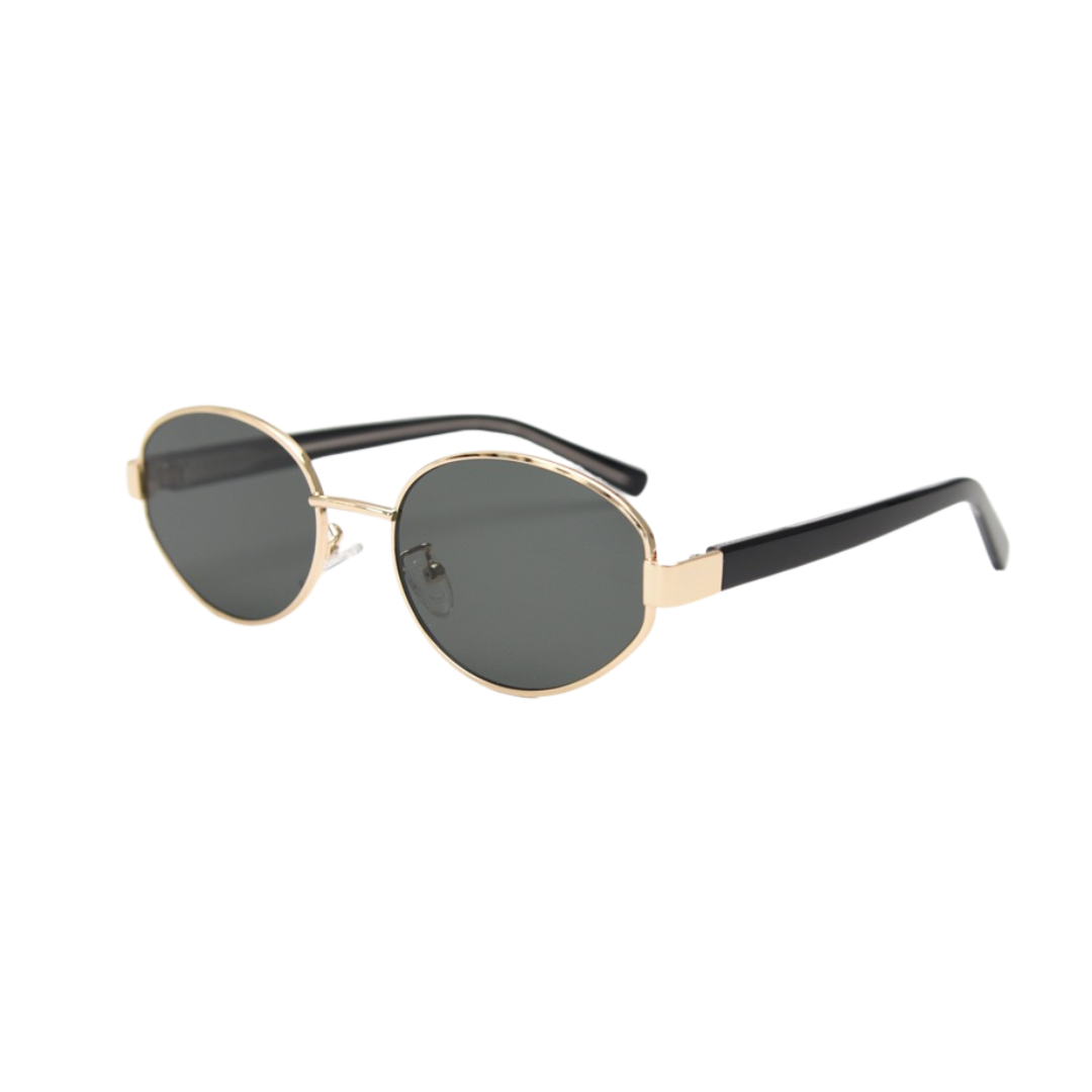 Pink Baby Hollis black sunglasses with rounded frames and dark lenses, stylish eyewear for a trendy look.