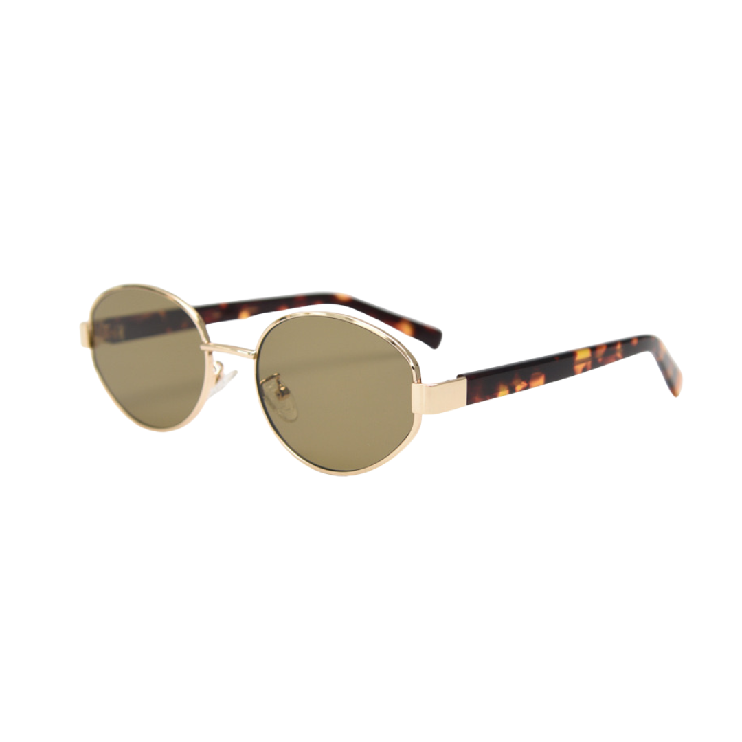 Pink Baby Hollis tortoise-shell sunglasses with rounded frames and dark lenses, stylish and protective eyewear for everyday wear.