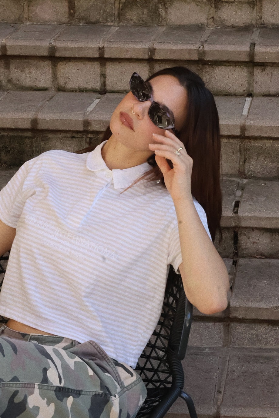 Pink Baby The Indie smoky sunglasses with round frames and tinted lenses, stylish eyewear for sun protection.