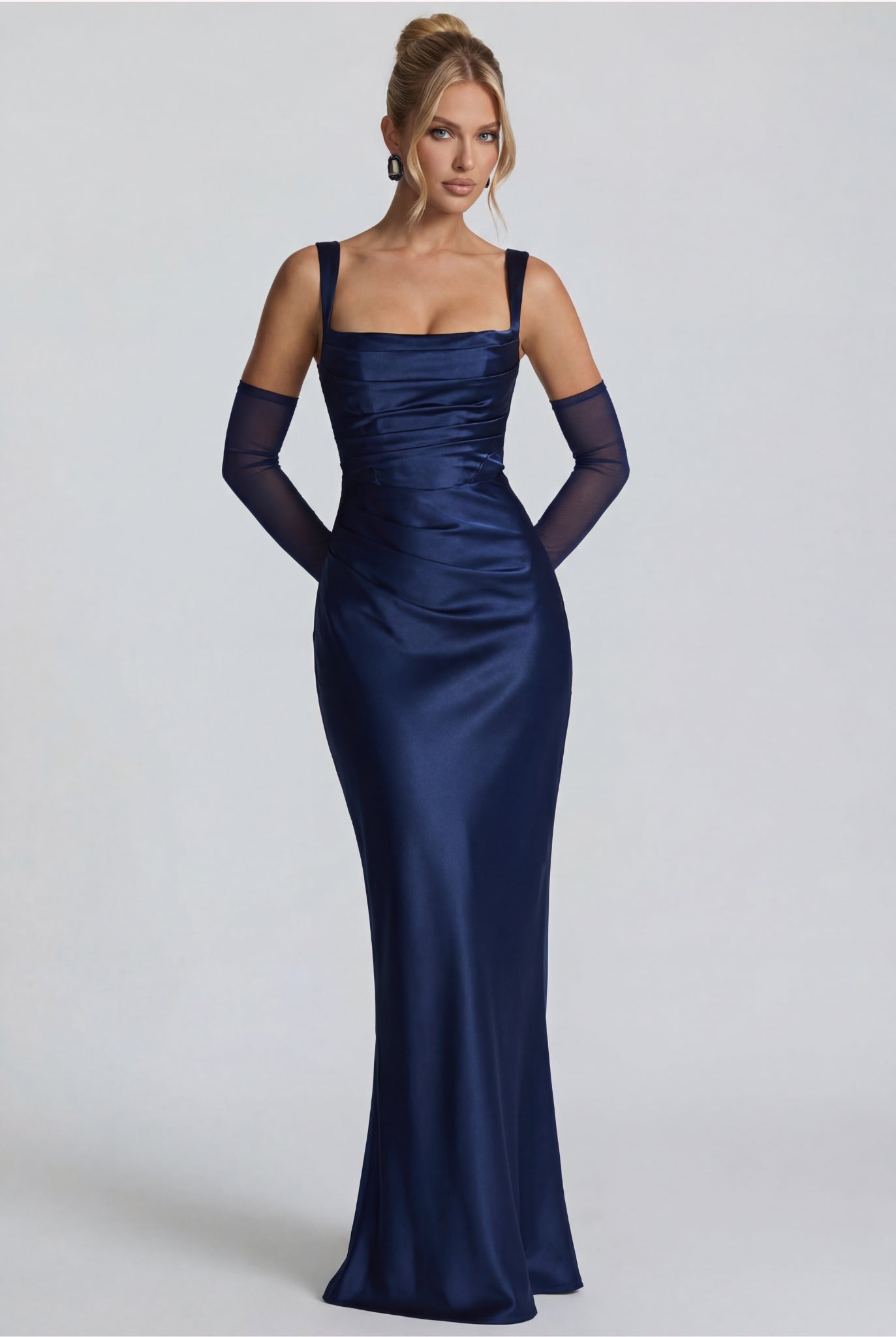 Azzurra Satin Maxi Dress Navy