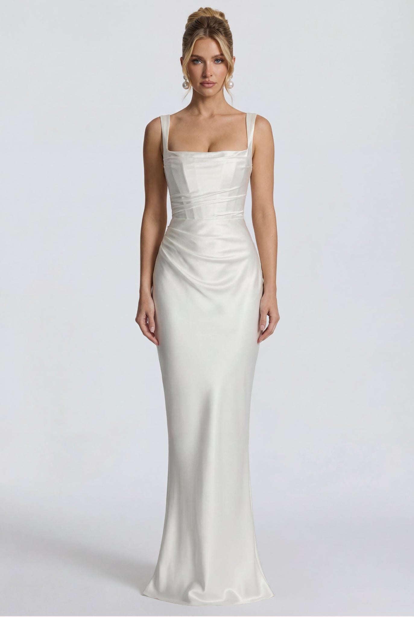 Azzurra Satin Maxi Dress Ivory