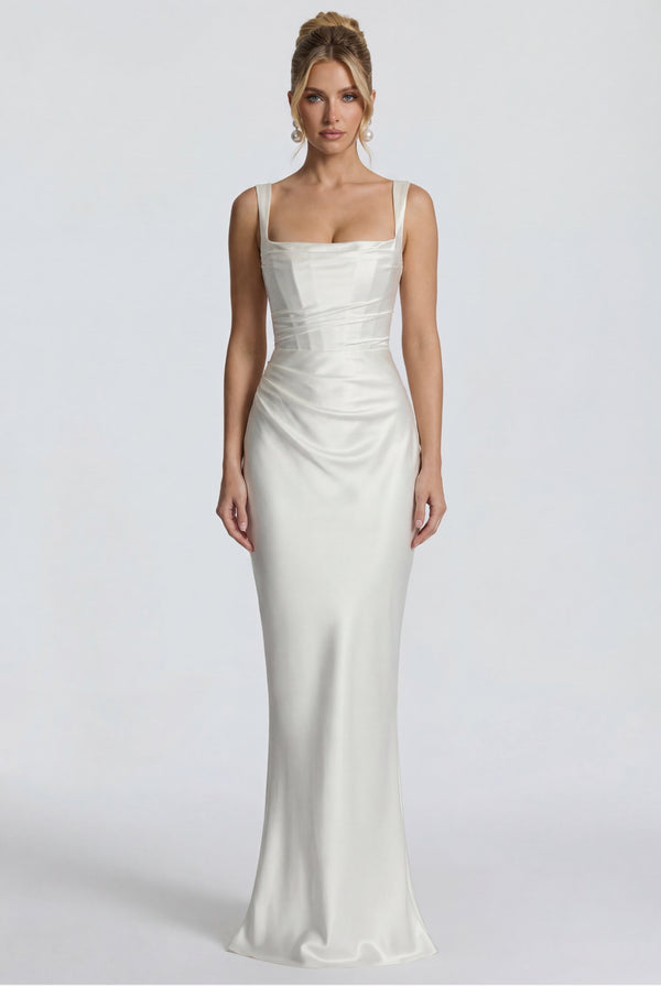 Azzurra Satin Maxi Dress Ivory