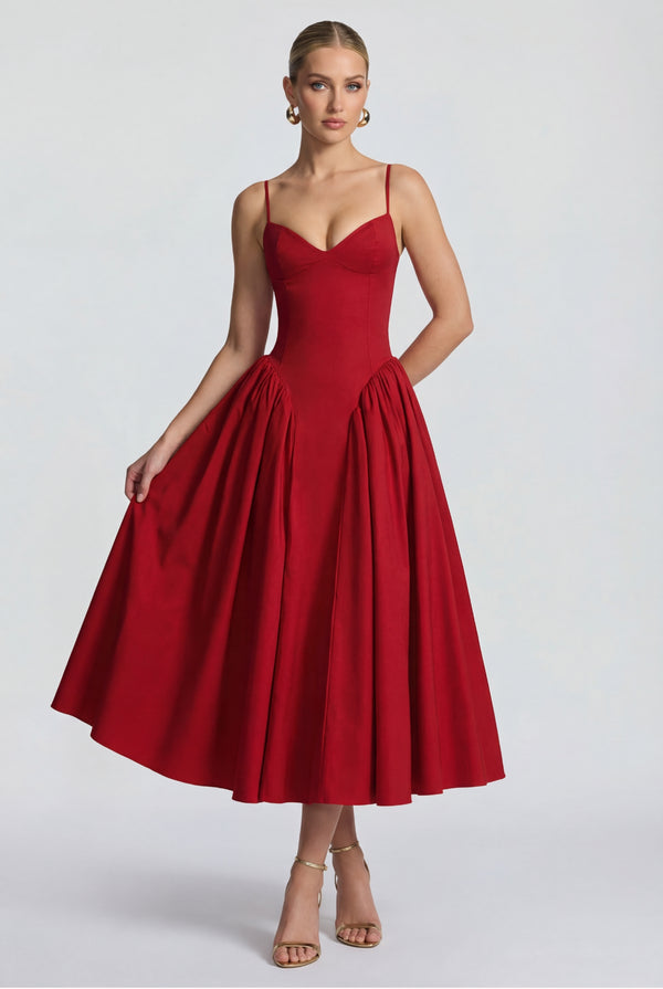Bianca Midi Dress red