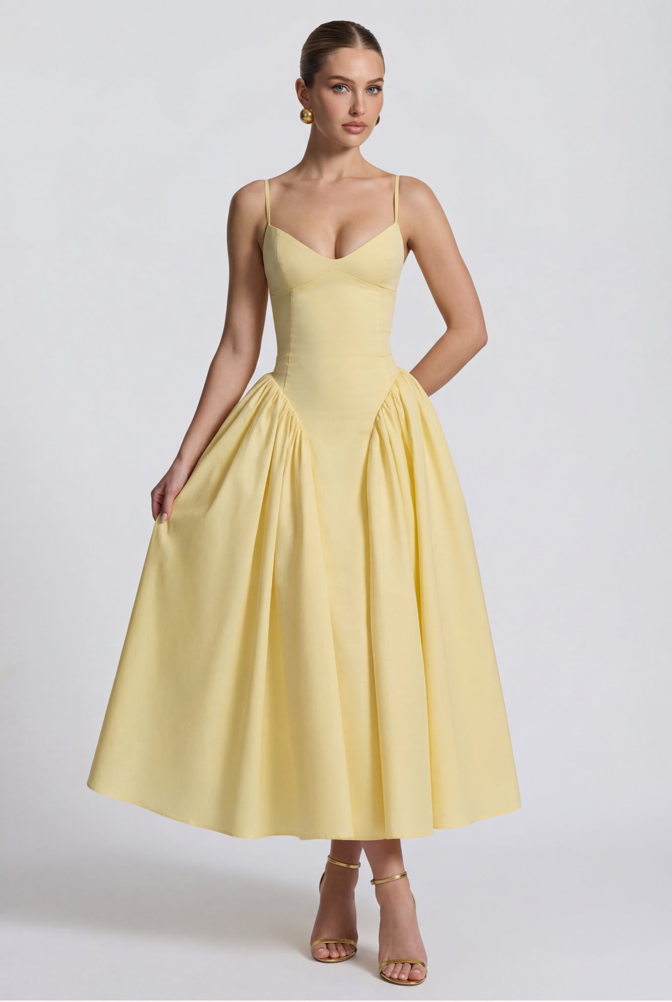 Bianca Midi Dress Lemon