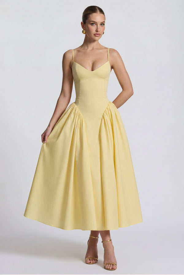 Bianca Midi Dress Lemon