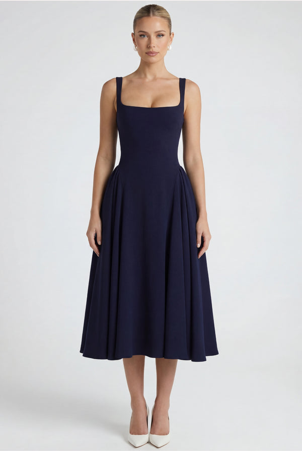 Vittoria Midi Dress Navy