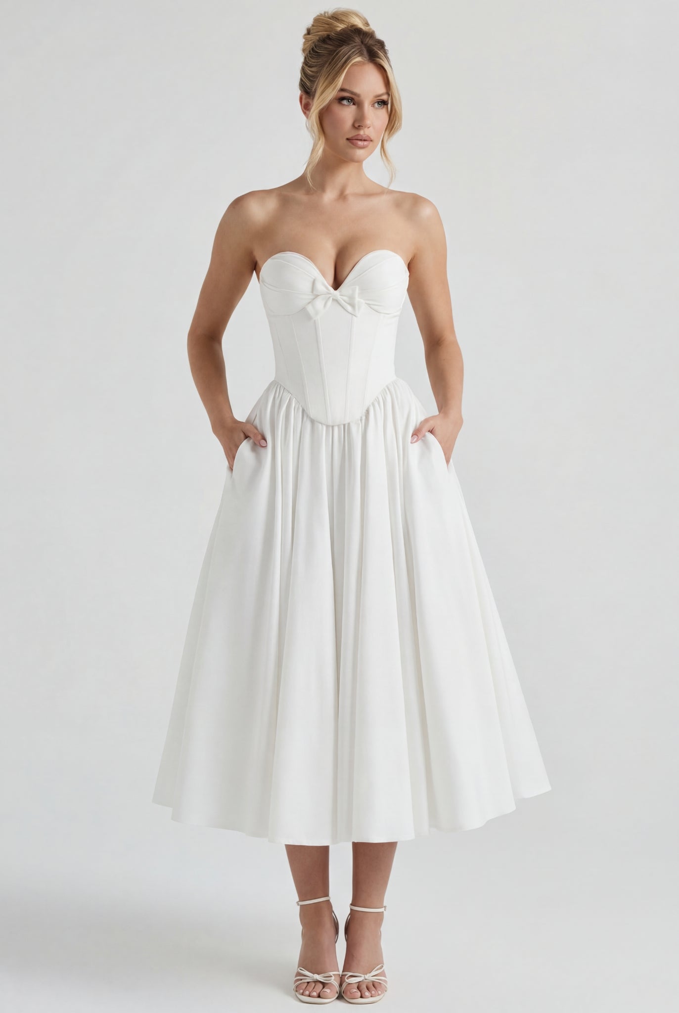 Seraphina Corset Midi Dress Ivory