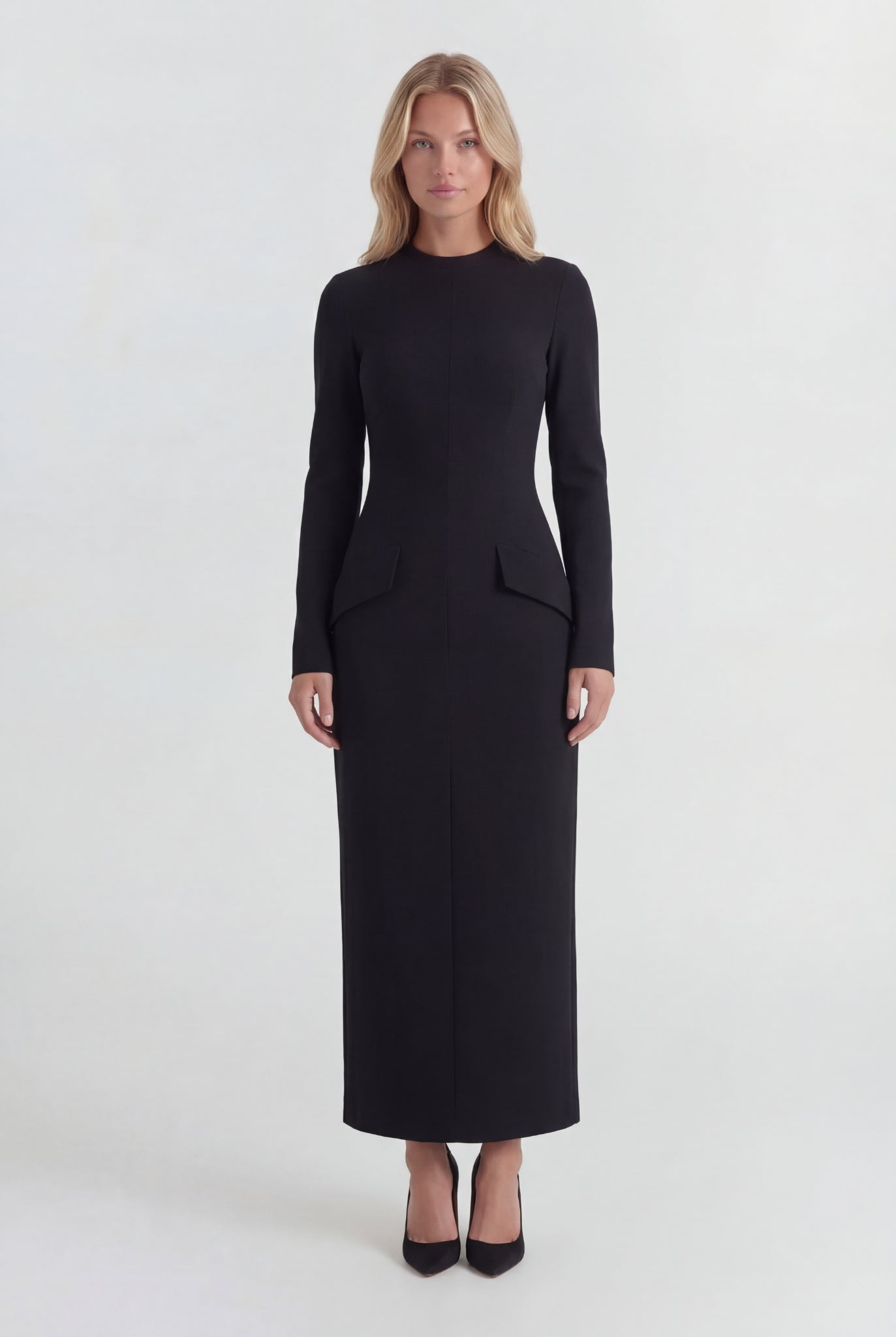 Verona Long Sleeve Maxi Dress Black