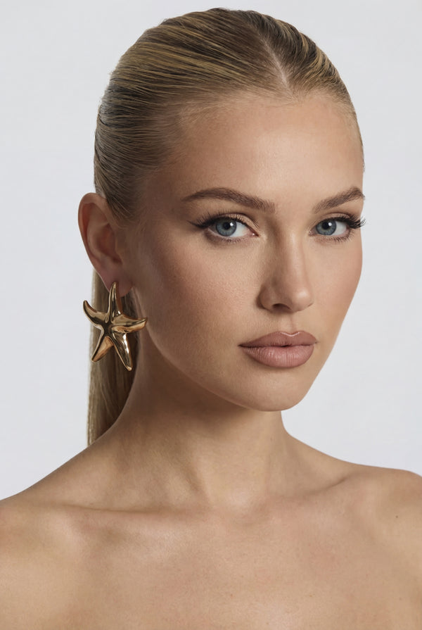 Sirena Gold Starfish Statement Earrings