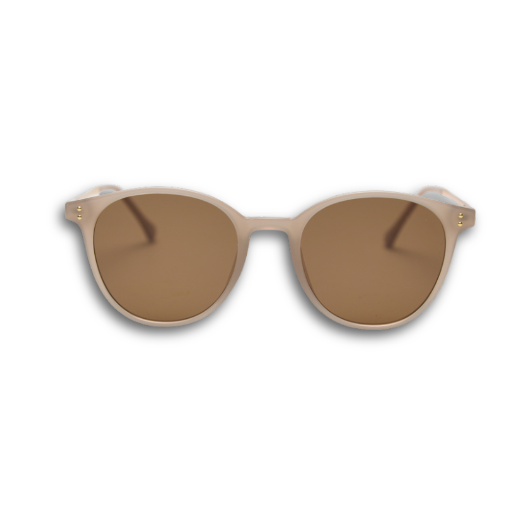Pink Baby The Avent sunglasses with beige frames and tinted lenses, stylish and protective eyewear for kids.